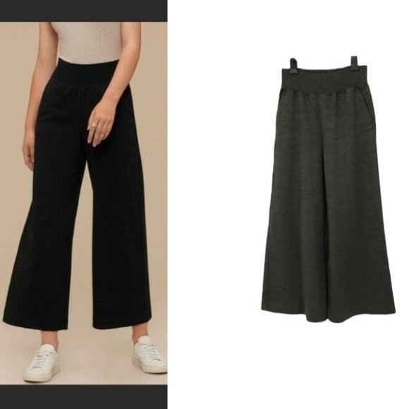 Aritzia Pants - Wilfred Free dark Brown Carvalho wide leg cropped elastic waist pants
